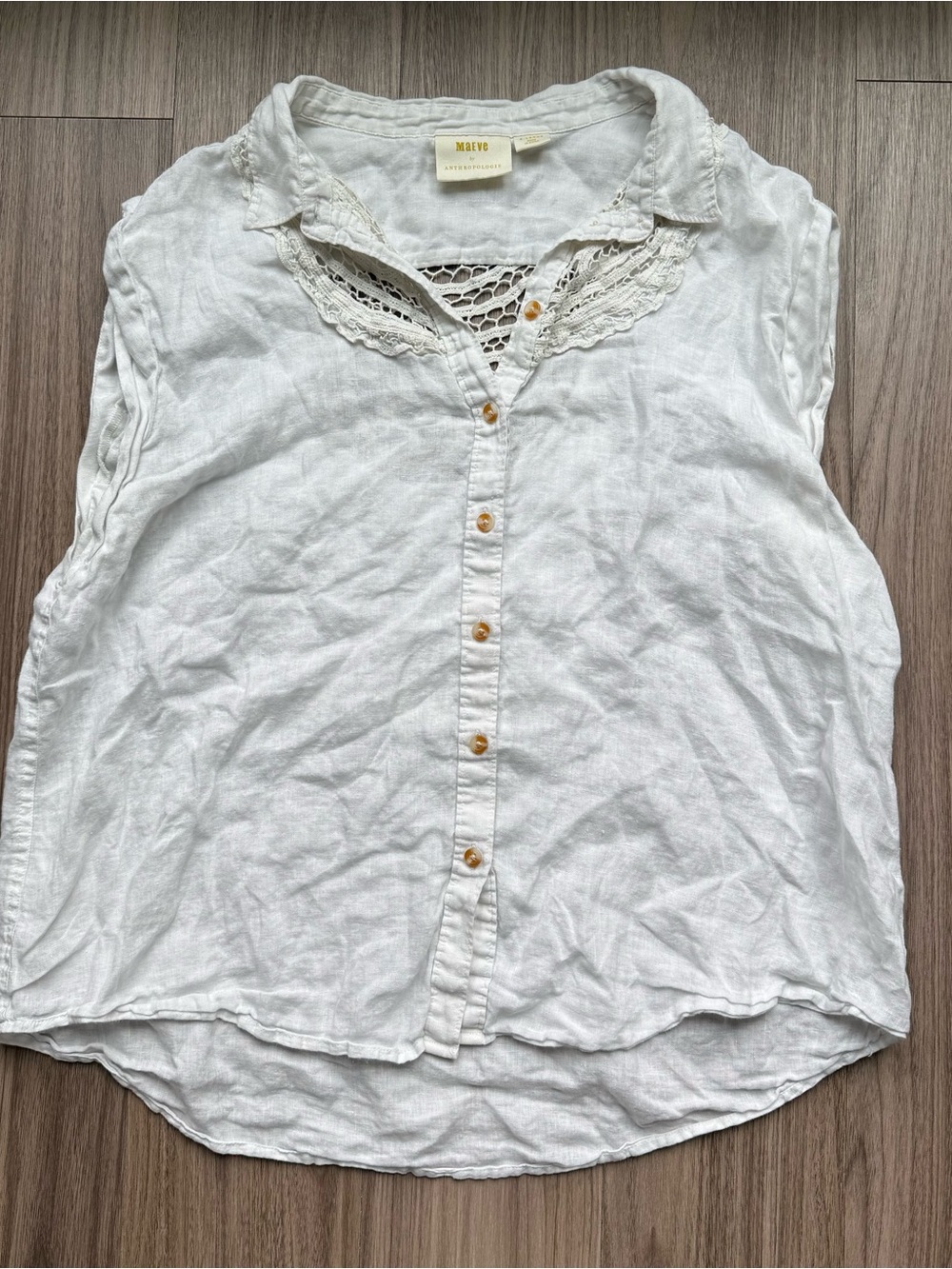 Anthropologie Maeve White Lace Top
